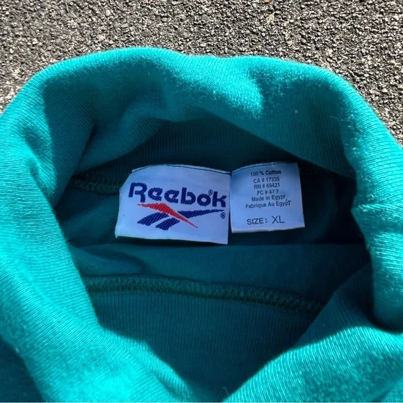 Teal Miami Dolphins Long Sleeve Mockneck T-shirt Size XL Vintage Reebok - Picture 3 of 4